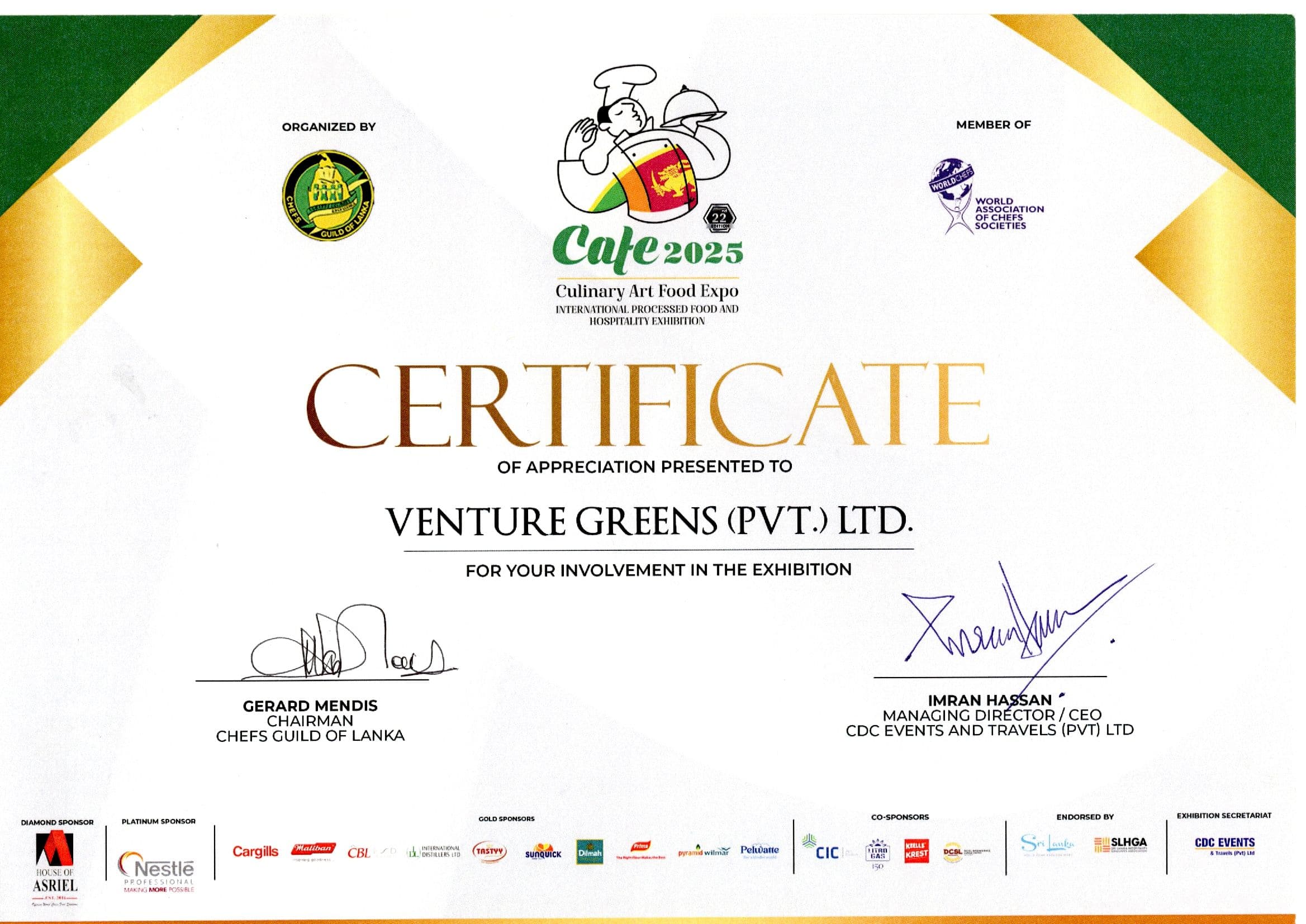 VENTURE GREEN PVT LTD Showcases Innovation at Culinary Art Food Expo 2025